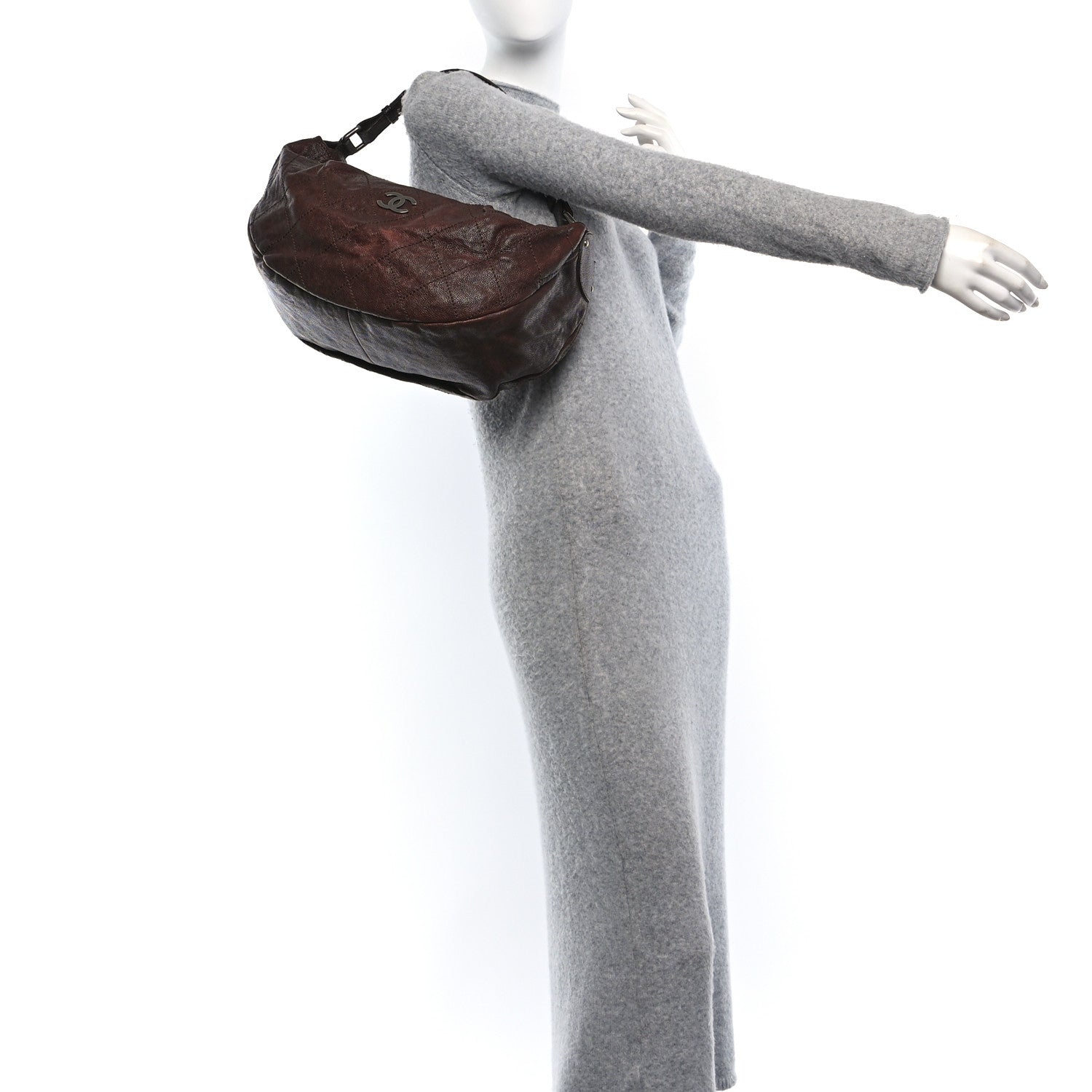 Chanel Caviar Outdoor Ligne Large Hobo Brown 2 of 10