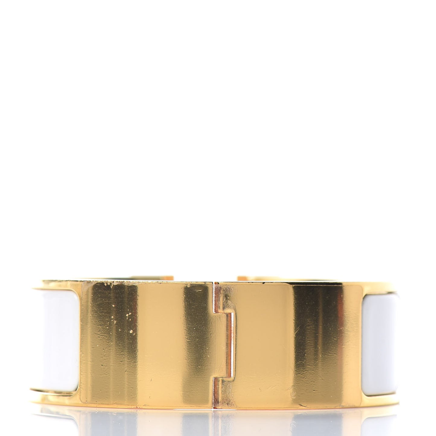 Enamel Wide Clic Clac H Bracelet PM White