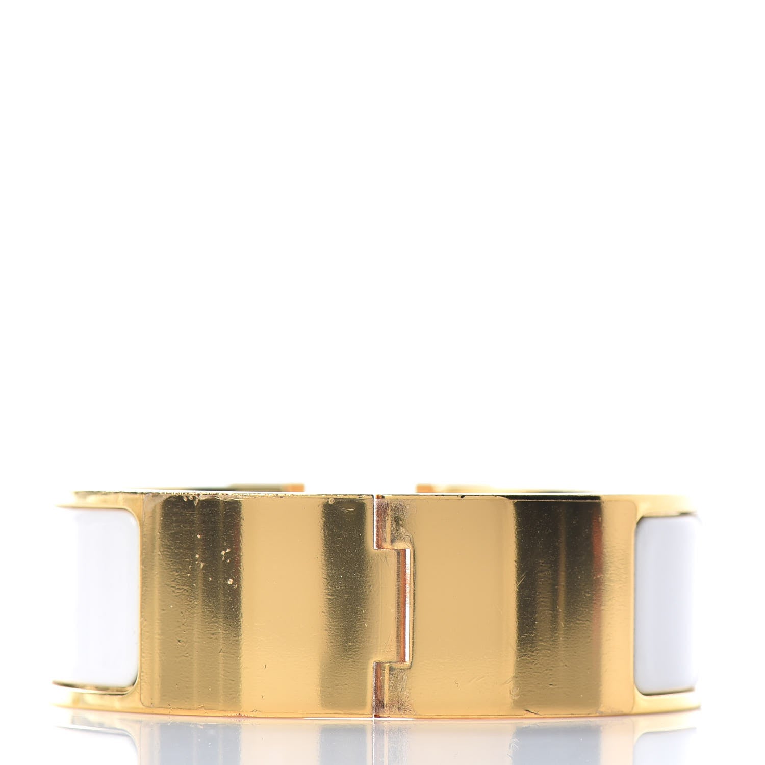Hermes Enamel Wide Clic Clac H Bracelet PM White 3 of 4