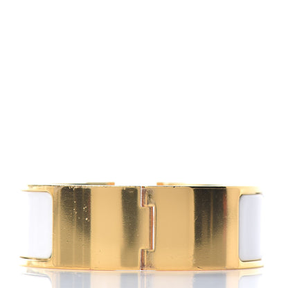 Hermes Enamel Wide Clic Clac H Bracelet PM White 3 of 4
