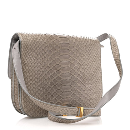 Celine Snakeskin Medium Classic Box Flap Bag Grey 3 of 11