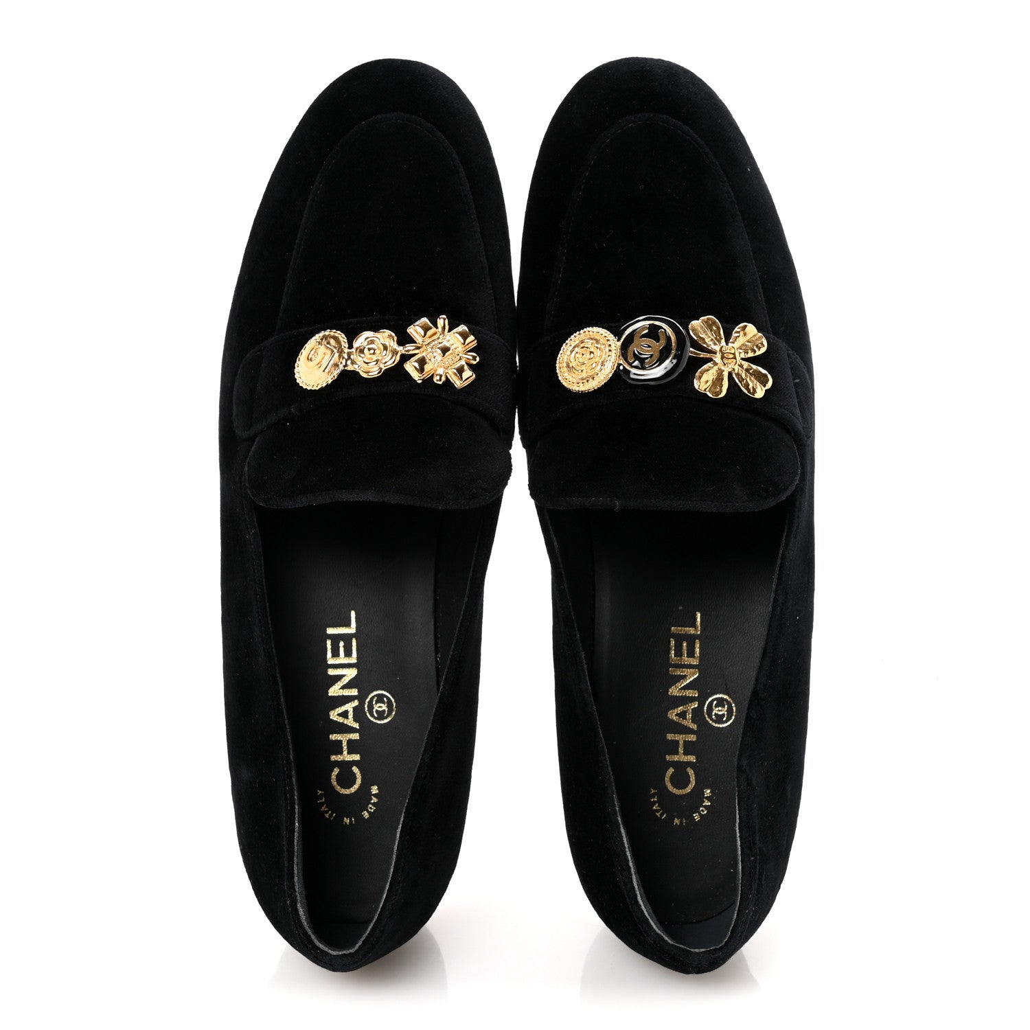 Chanel Velvet Moccasin Loafers 40 Black 2 of 9