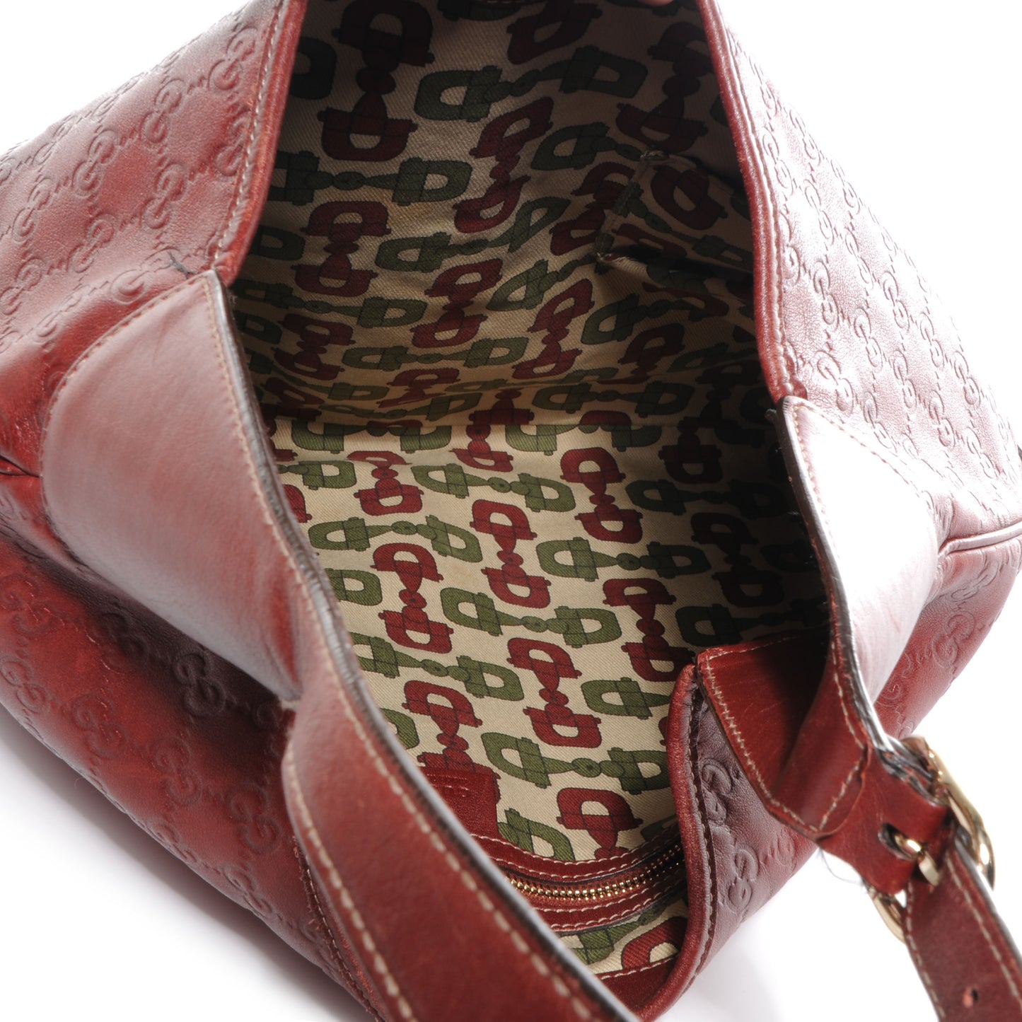 Guccissima Large Jackie O Bouvier Hobo Dark Red