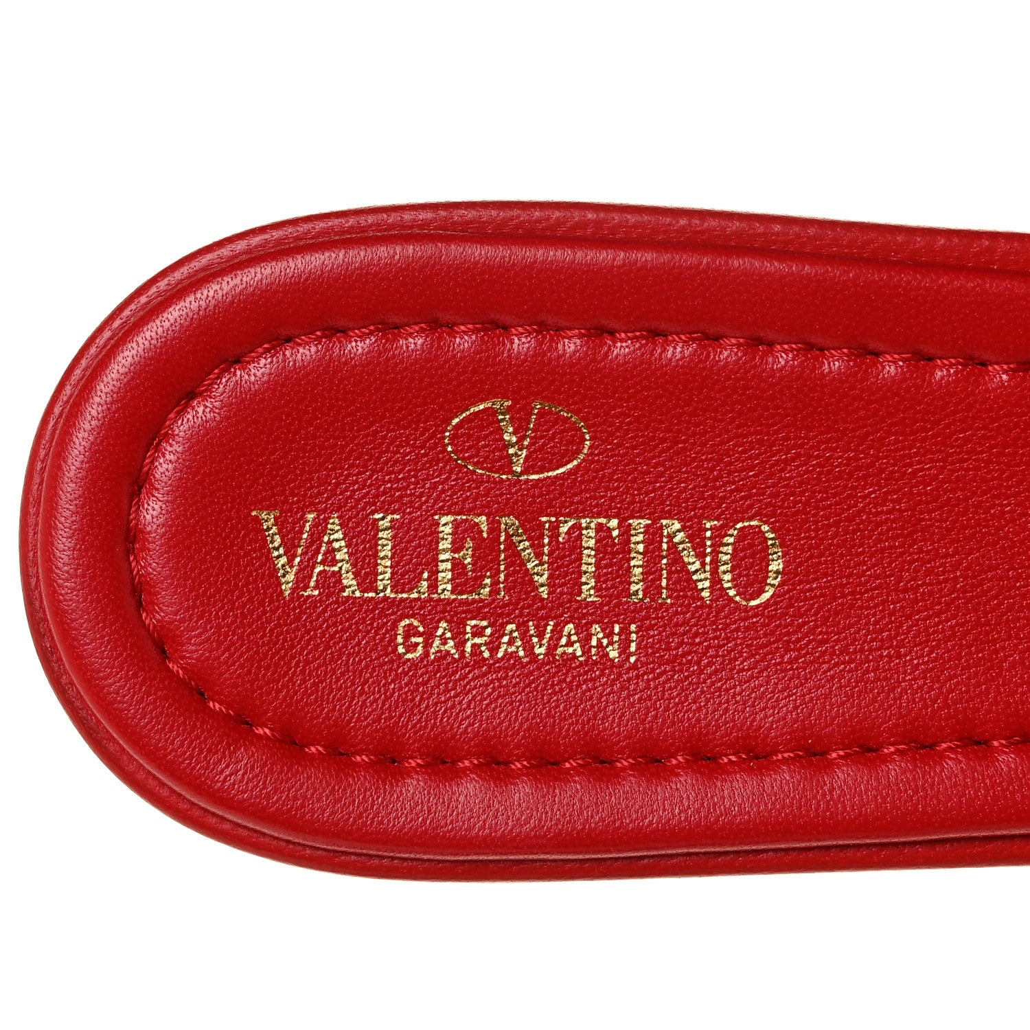 Valentino Garavani Nappa Monochrome Roman Stud Flat Slide Sandals 40 Rouge Pur 7 of 9