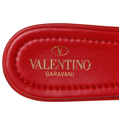 Valentino Garavani Nappa Monochrome Roman Stud Flat Slide Sandals 40 Rouge Pur 7 of 9