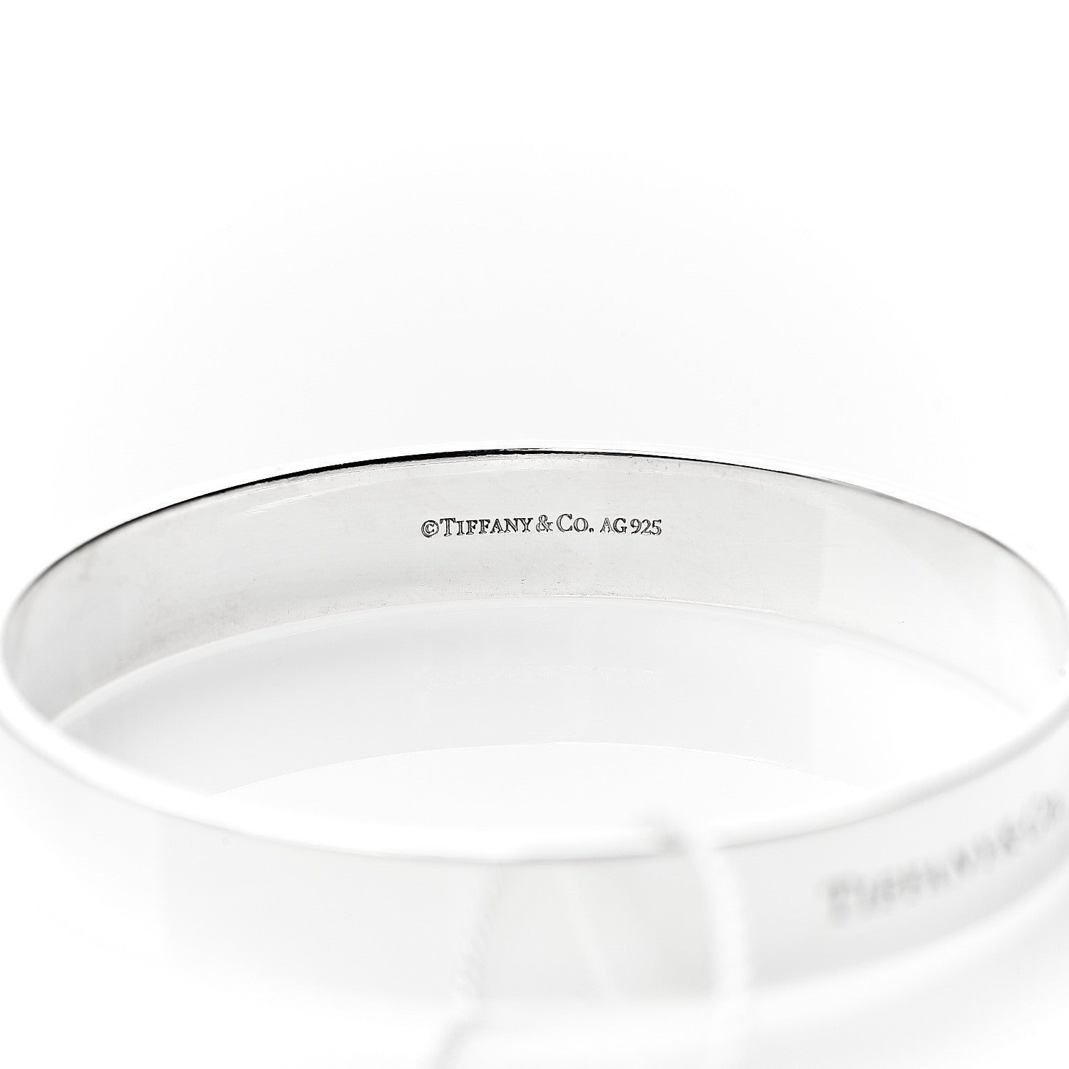 Tiffany Sterling Silver Diamond Narrow Locks Bangle Bracelet 3 of 4