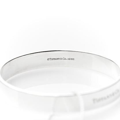 Tiffany Sterling Silver Diamond Narrow Locks Bangle Bracelet 3 of 4