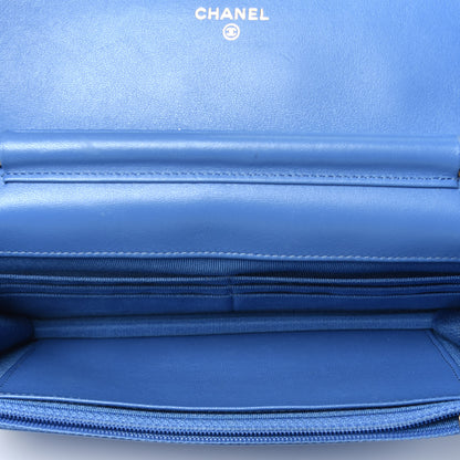 Chanel Lambskin Quilted Wallet On Chain WOC Light Blue 5 of 10
