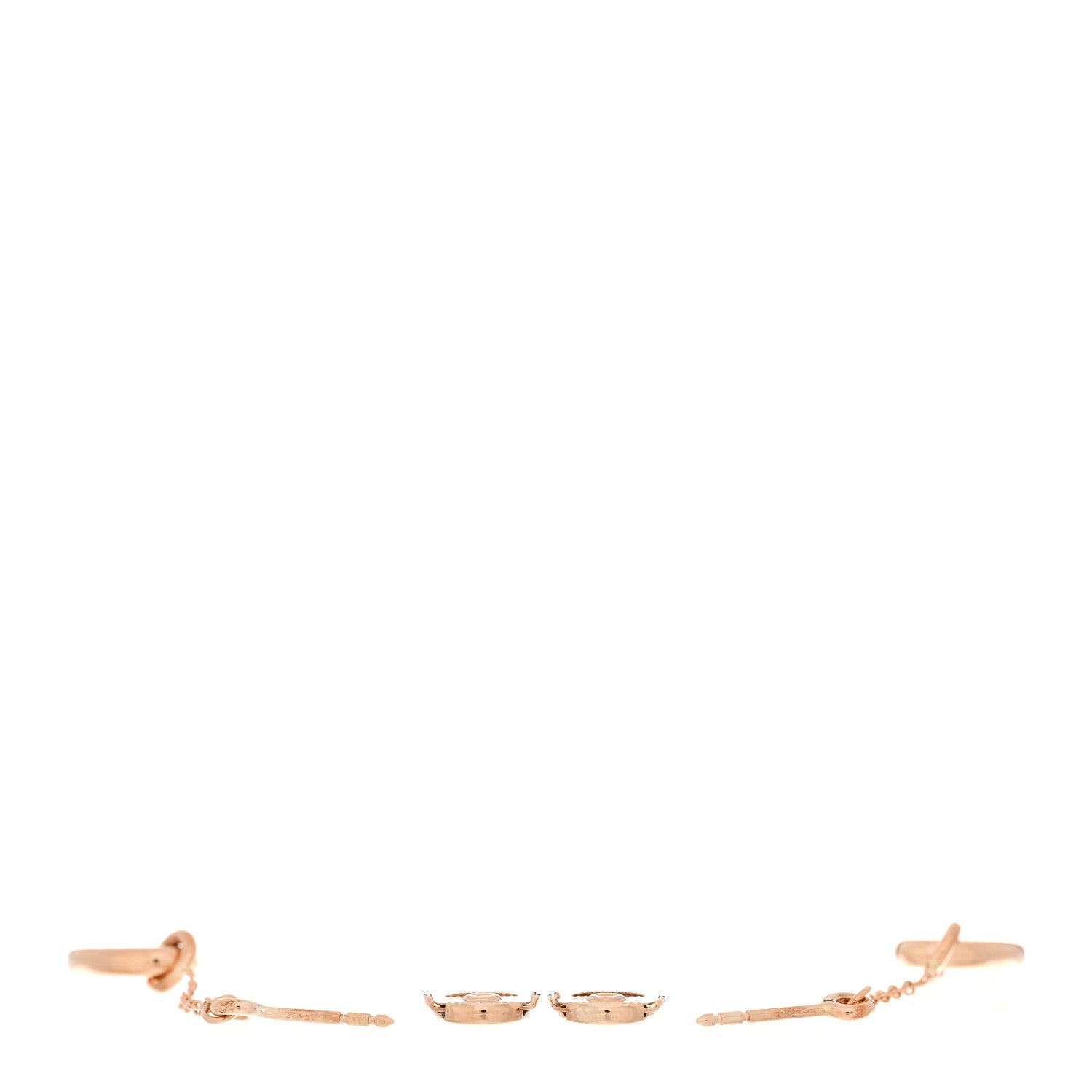 Hermes 18K Rose Gold PM Farandole Drop Earrings 3 of 5