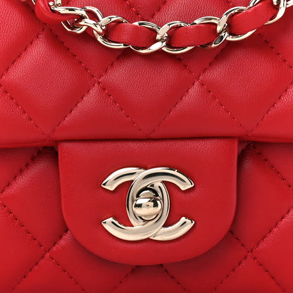 Chanel Lambskin Quilted Mini Rectangular Flap Red 9 of 12