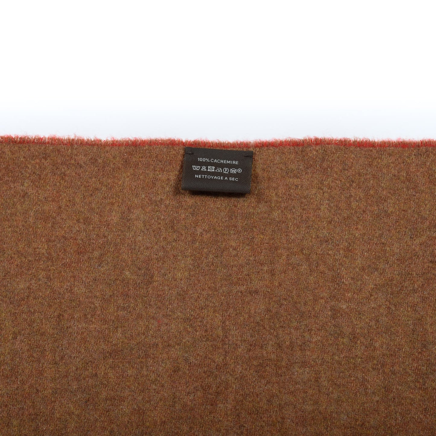 Cashmere Casaque Chevron Muffler Rouge Vif Noisette