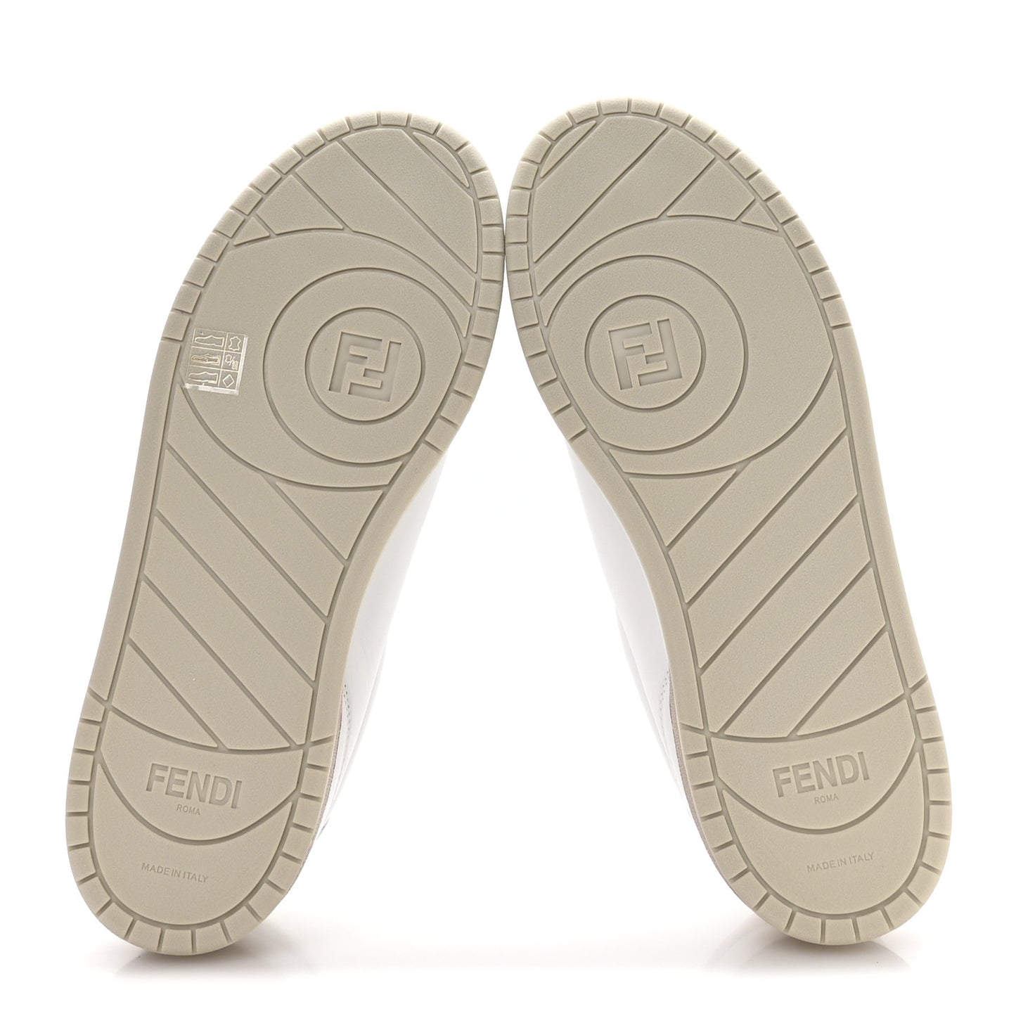 Calfskin Mens Fendi Match Low Top Sneakers 6 White Beige