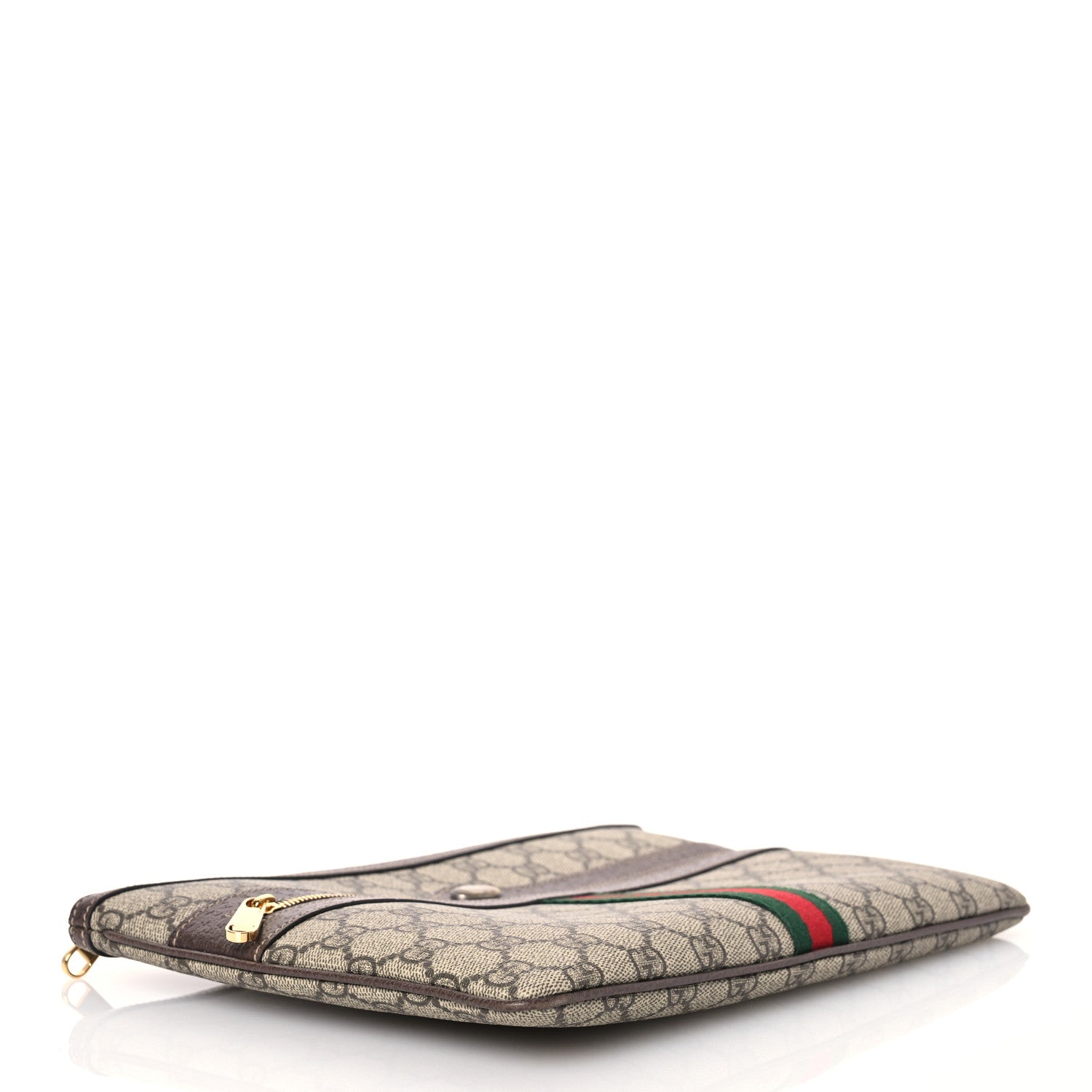 Gucci GG Supreme Monogram Large Ophidia Pouch Clutch Brown 4 of 11