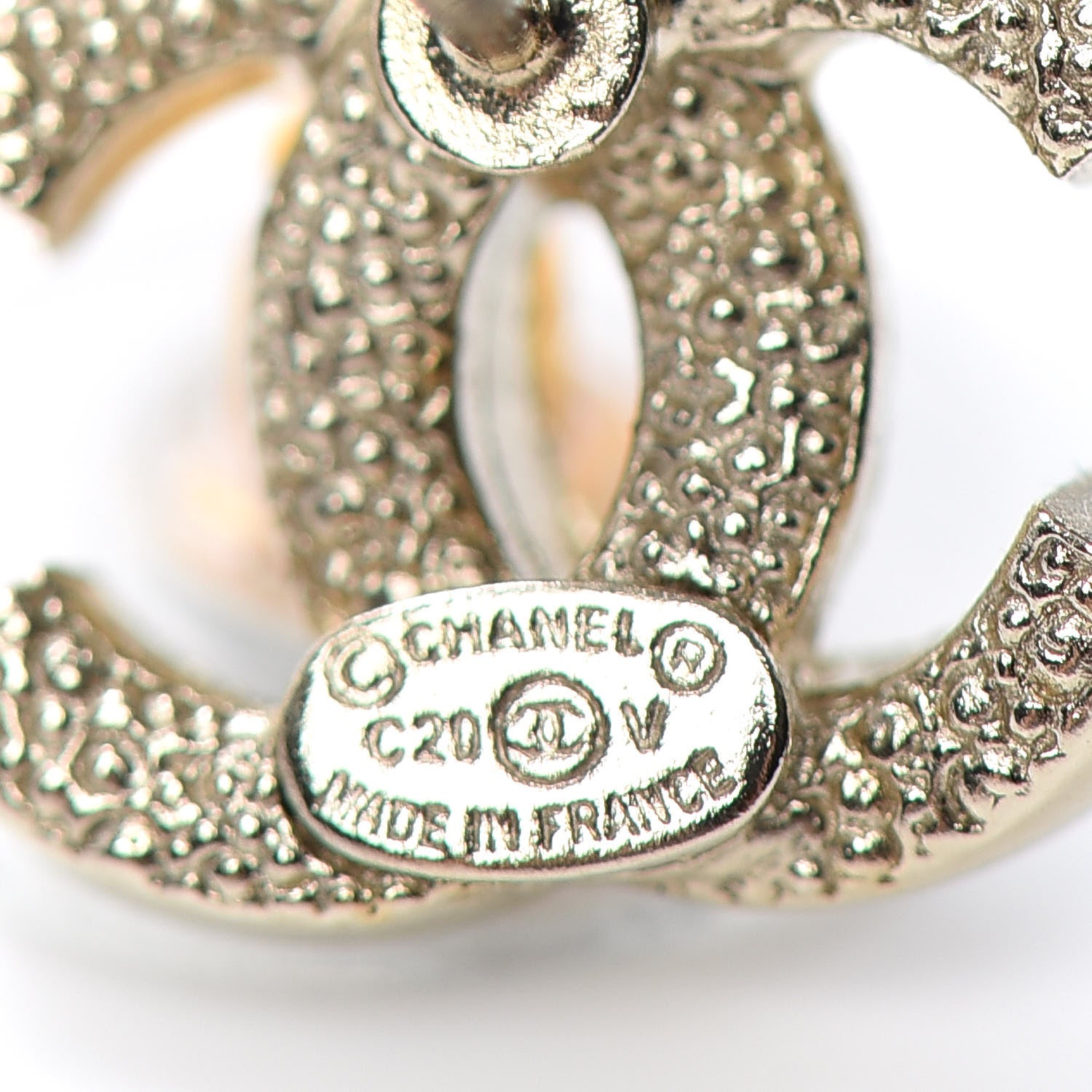 Chanel Crystal CC Earrings Gold 4 of 5