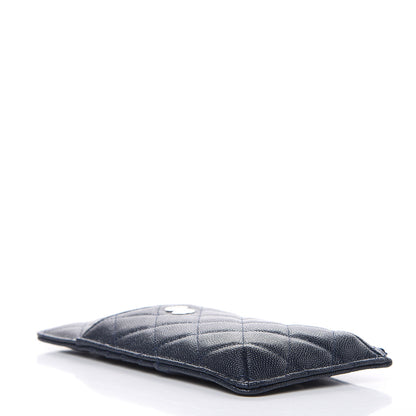 Chanel Caviar Quilted Classic Flat Wallet Pouch Navy 4 of 8