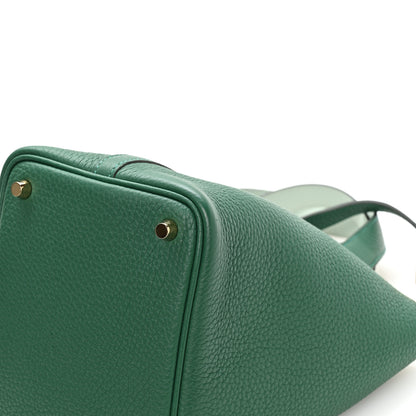 Hermes Taurillon Clemence Swift Eclat Picotin Lock 18 Vert Moyen Vert Peppermint 10 of 13