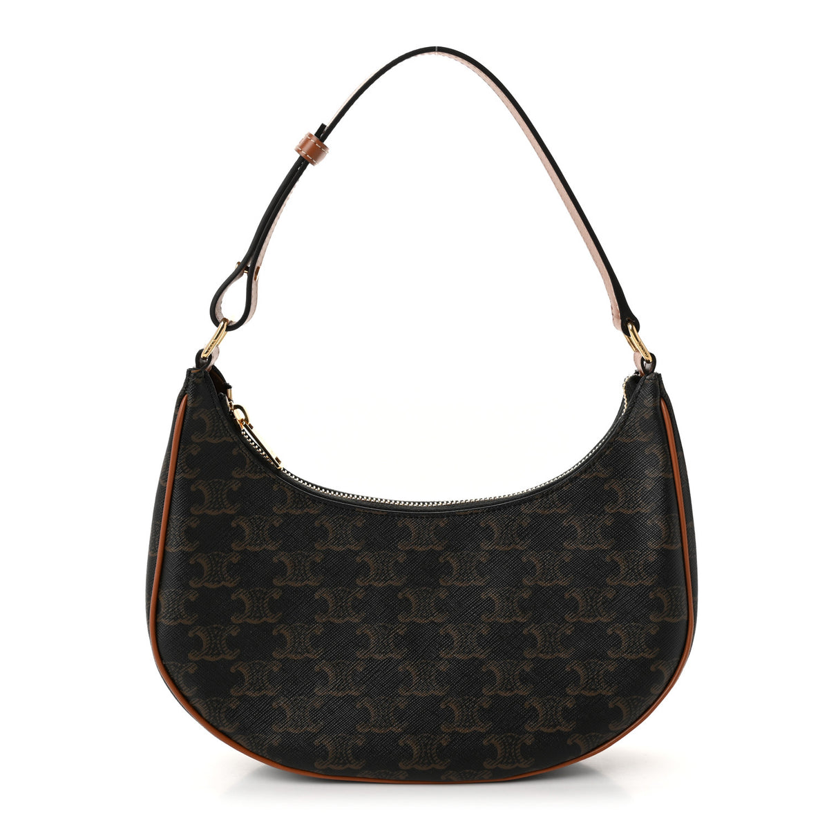 Triomphe Canvas Calfskin Ava Shoulder Bag Tan