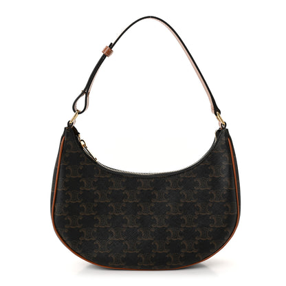 Celine Triomphe Canvas Calfskin Ava Shoulder Bag Tan 1 of 10