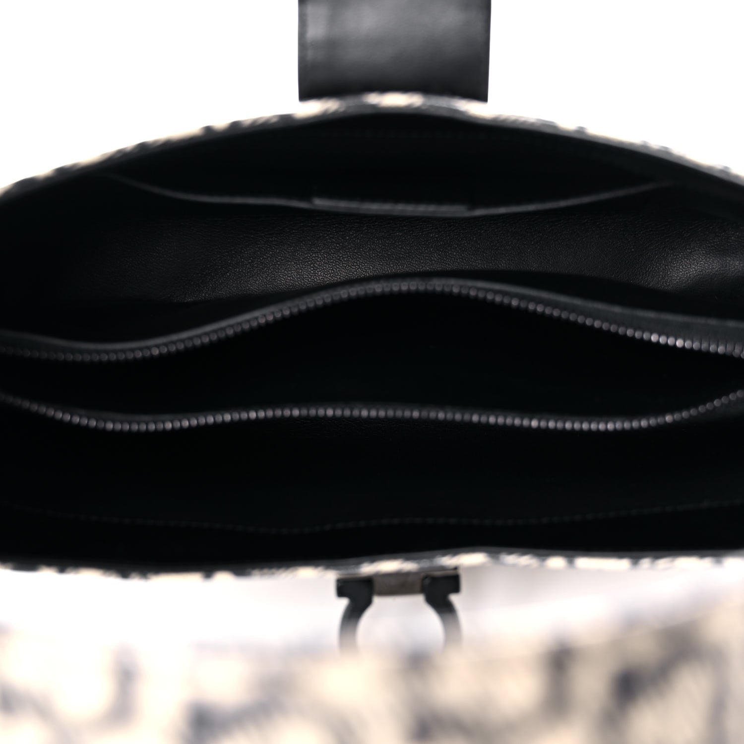 Salvatore Ferragamo Jacquard Trifolio Shoulder Bag Beige Black 5 of 12