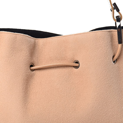 Gucci Felt Calfskin Drawstring Small Drawstring Shoulder Bag Beige 10 of 10