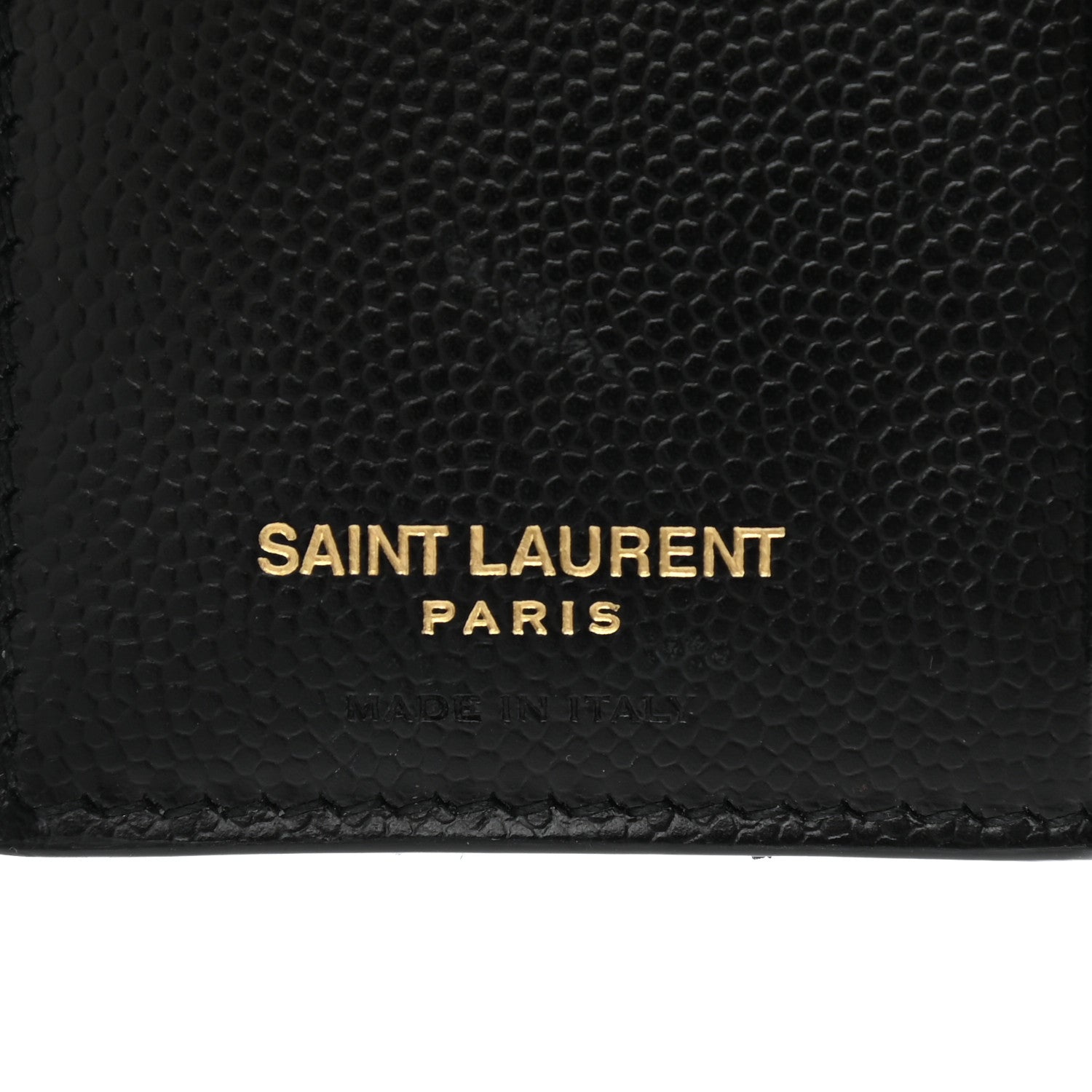 Saint Laurent Grain De Poudre Matelasse Chevron Monogram Zipped Card Case Black 6 of 9