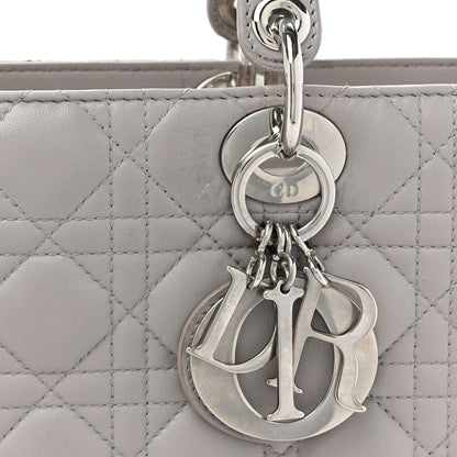 Christian Dior Lambskin Cannage Large Lady Dior Light Grey 10 of 15