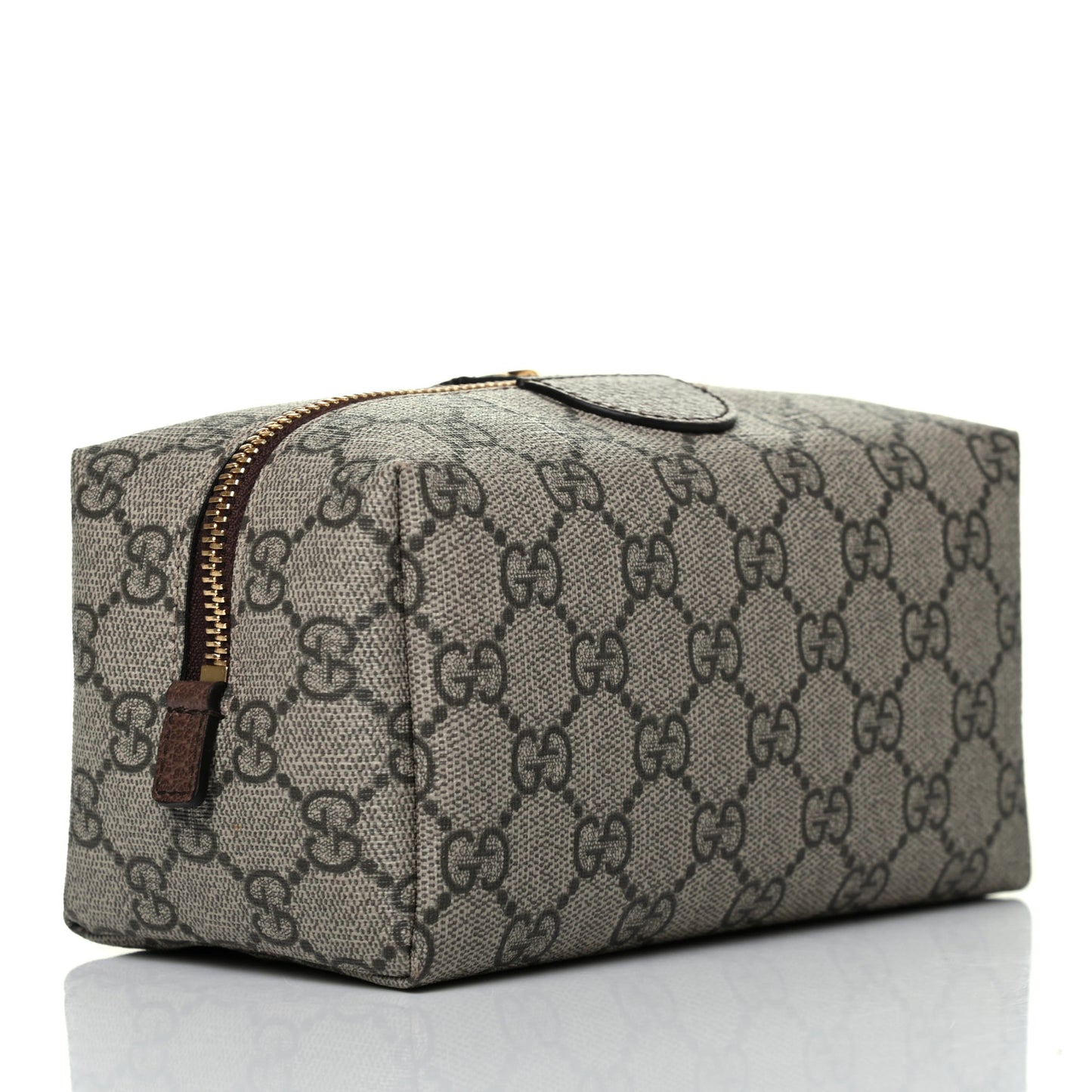Soft GG Supreme Monogram Calfskin Medium Ophidia Cosmetic Case Beige Ebony New Acero