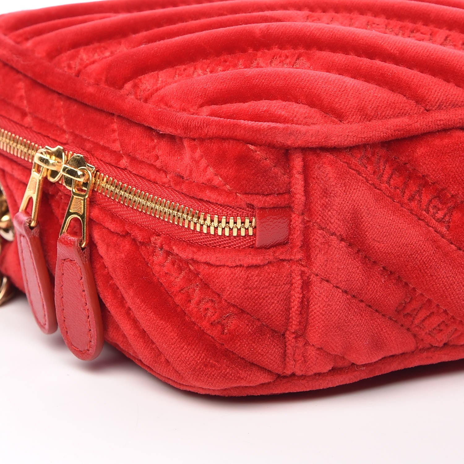 Balenciaga Velvet Logo Matelasse BB XS Reporter Bag Red 8 of 9