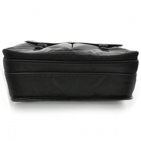 Tessuto Nylon Messenger Bag w Laptop Case Nero
