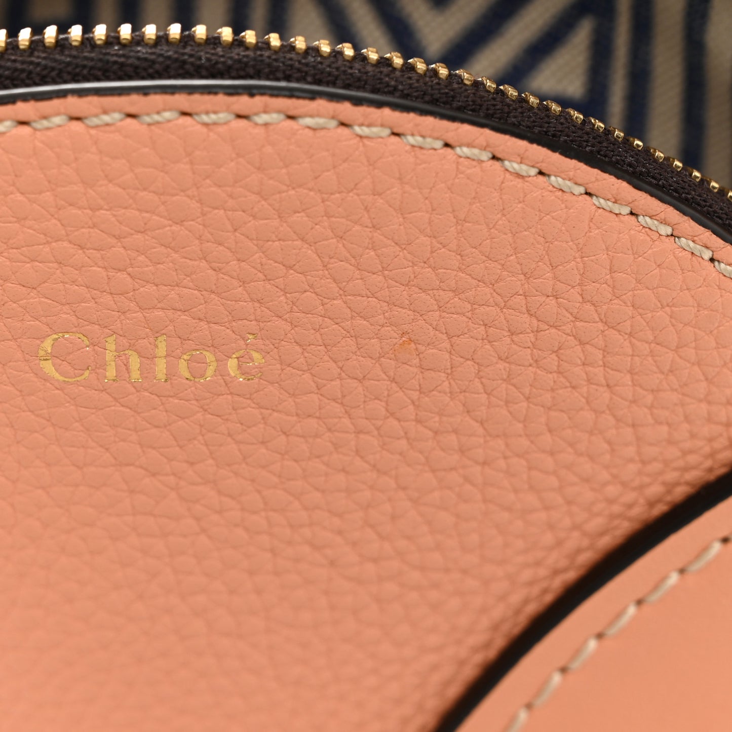 Grained Shiny Calfskin Mini Round Daria Bag Peach Bloom