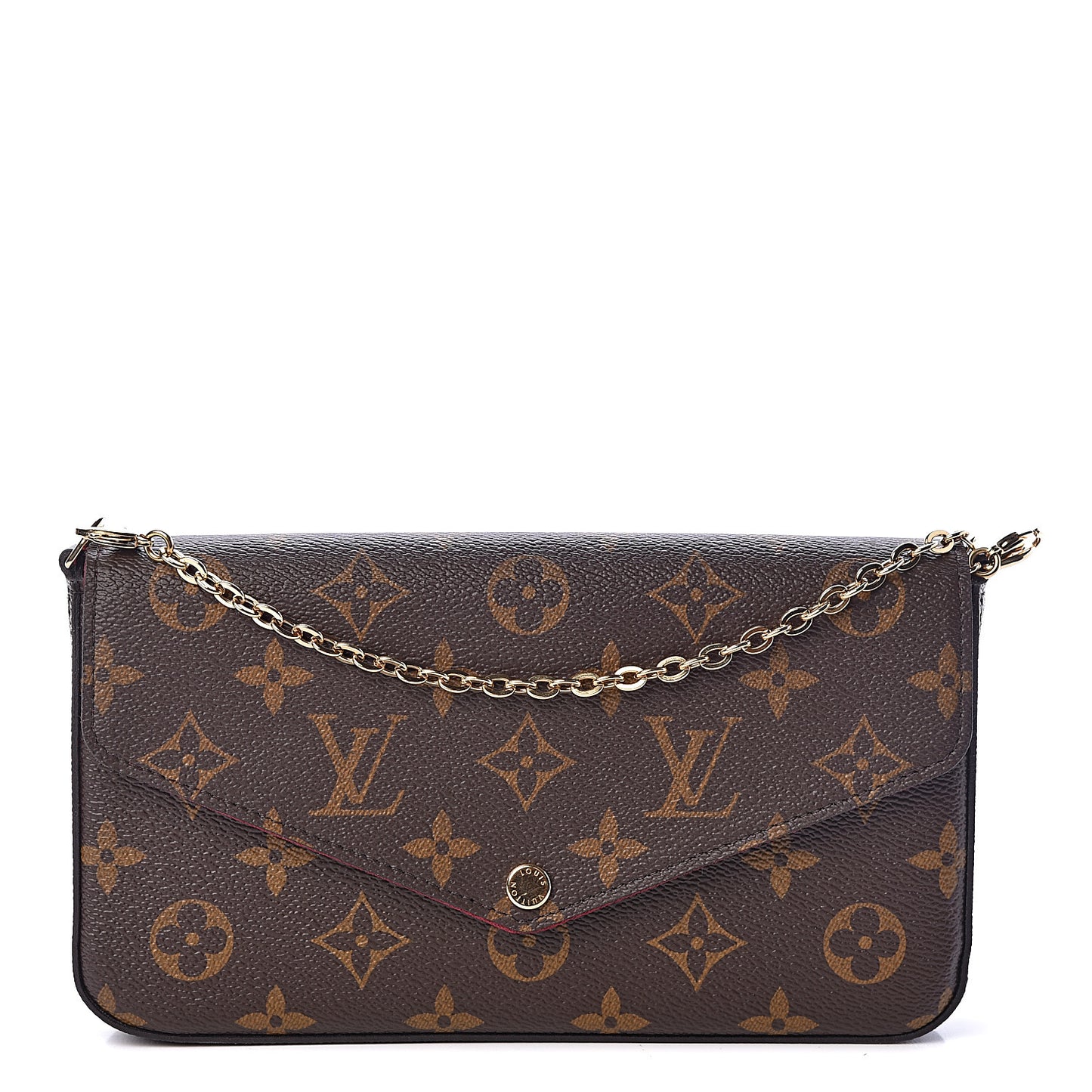 Monogram Pochette Felicie Chain Wallet Fuchsia