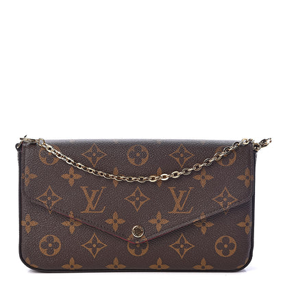 Louis Vuitton Monogram Pochette Felicie Chain Wallet Fuchsia 1 of 10