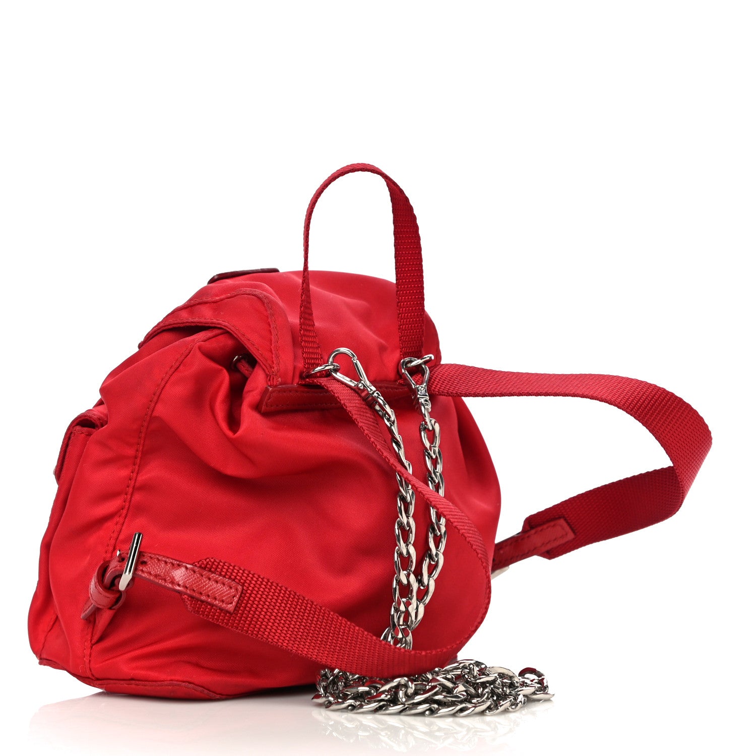 Prada Nylon Vela Mini Crossbody Backpack Rosso 2 of 16