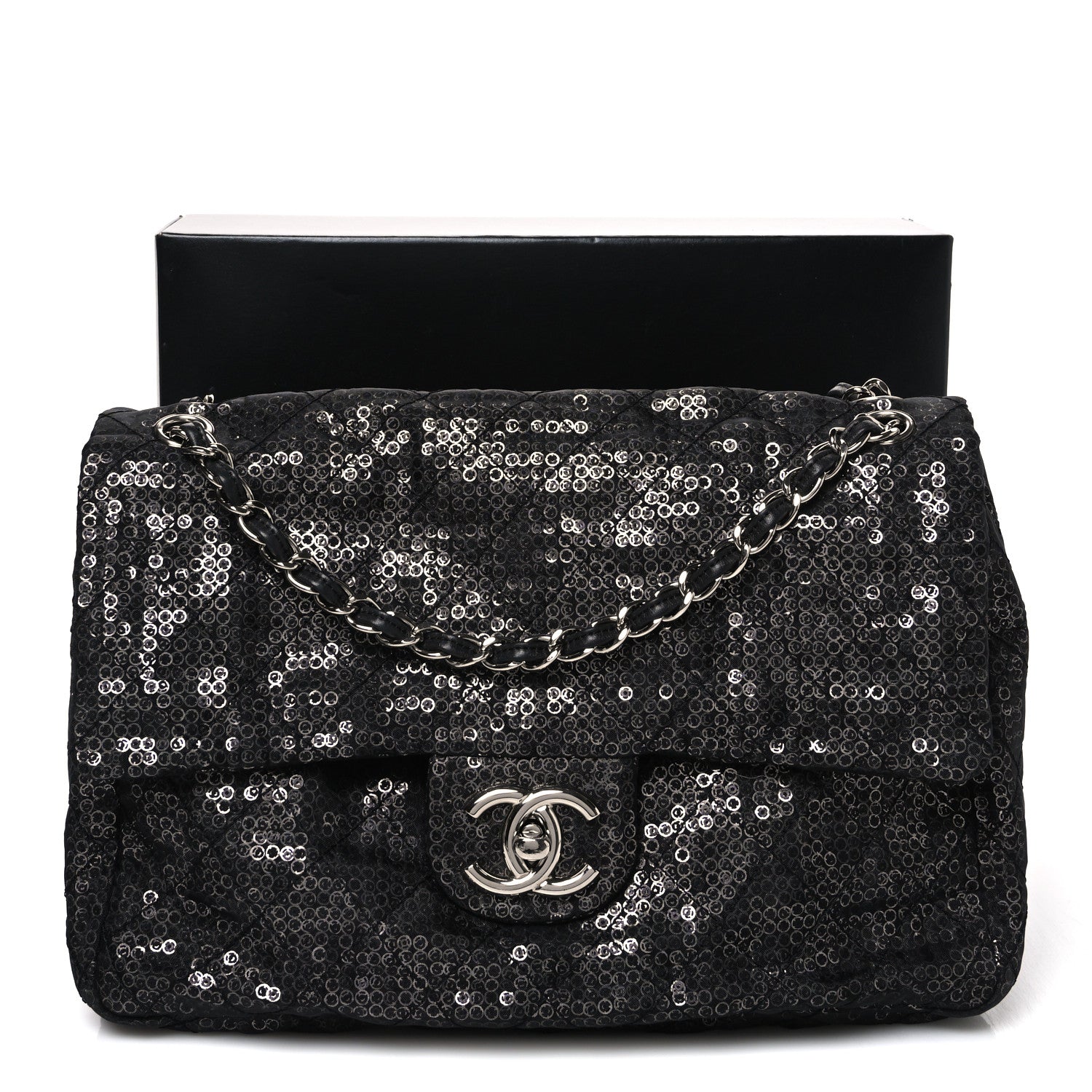 Chanel Hidden Sequin Maxi Flap Black 11 of 11