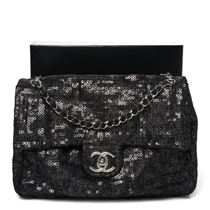 Chanel Hidden Sequin Maxi Flap Black 11 of 11