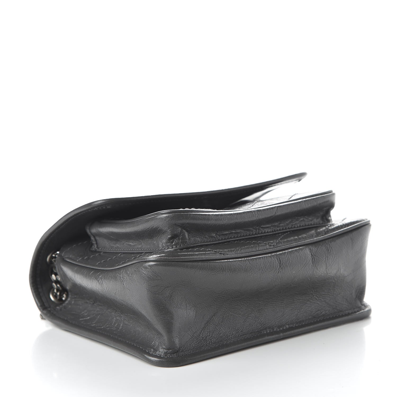 Saint Laurent Crinkled Calfskin Matelasse Monogram Baby Niki Chain Satchel Storm 4 of 10