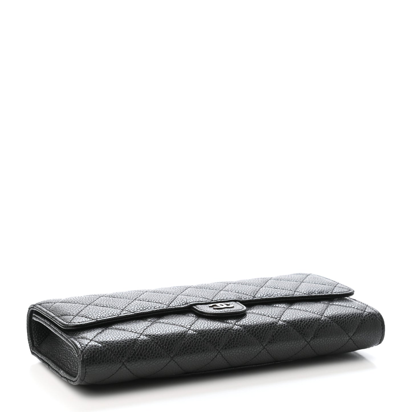 Caviar Quilted Travel Wallet Black
