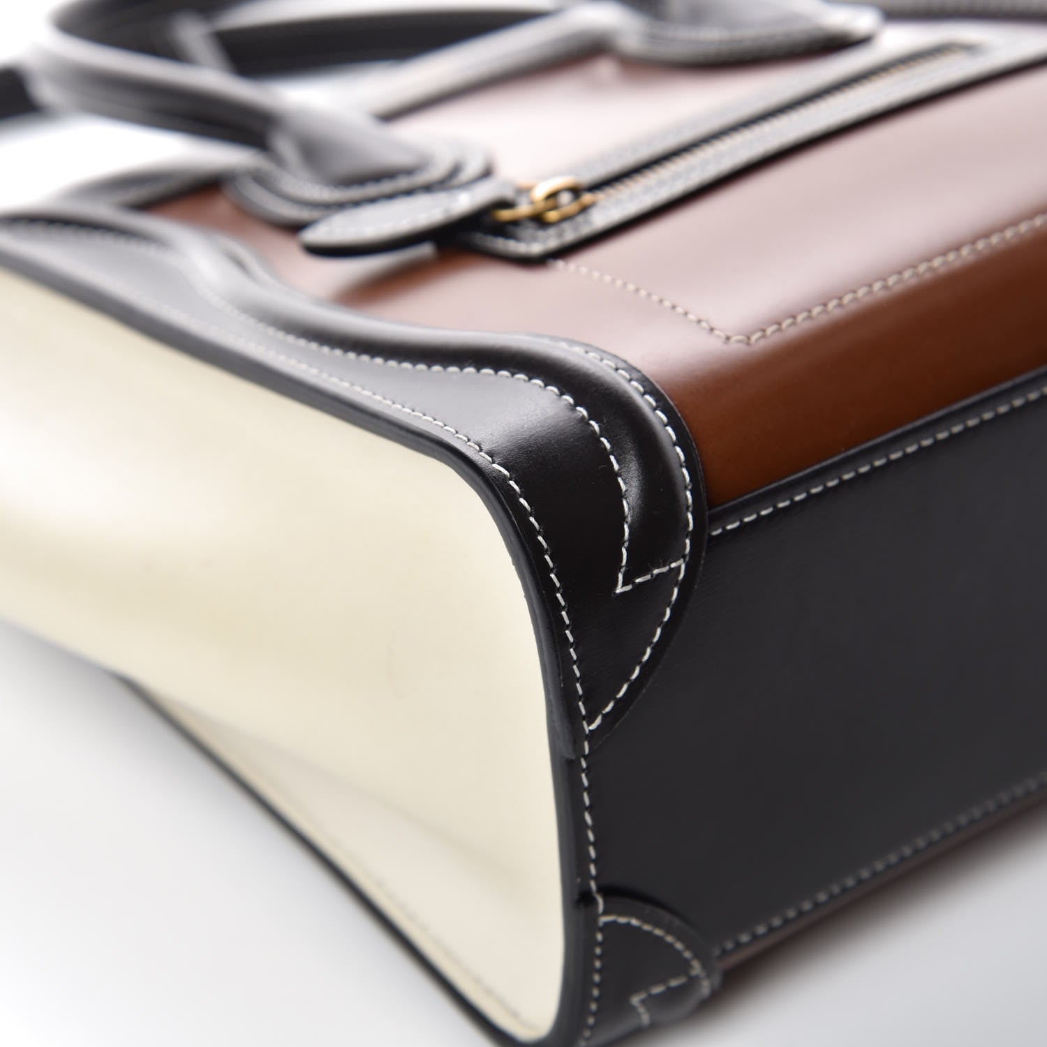Celine Smooth Calfskin Nano Tri-Color Luggage Chestnut 8 of 11