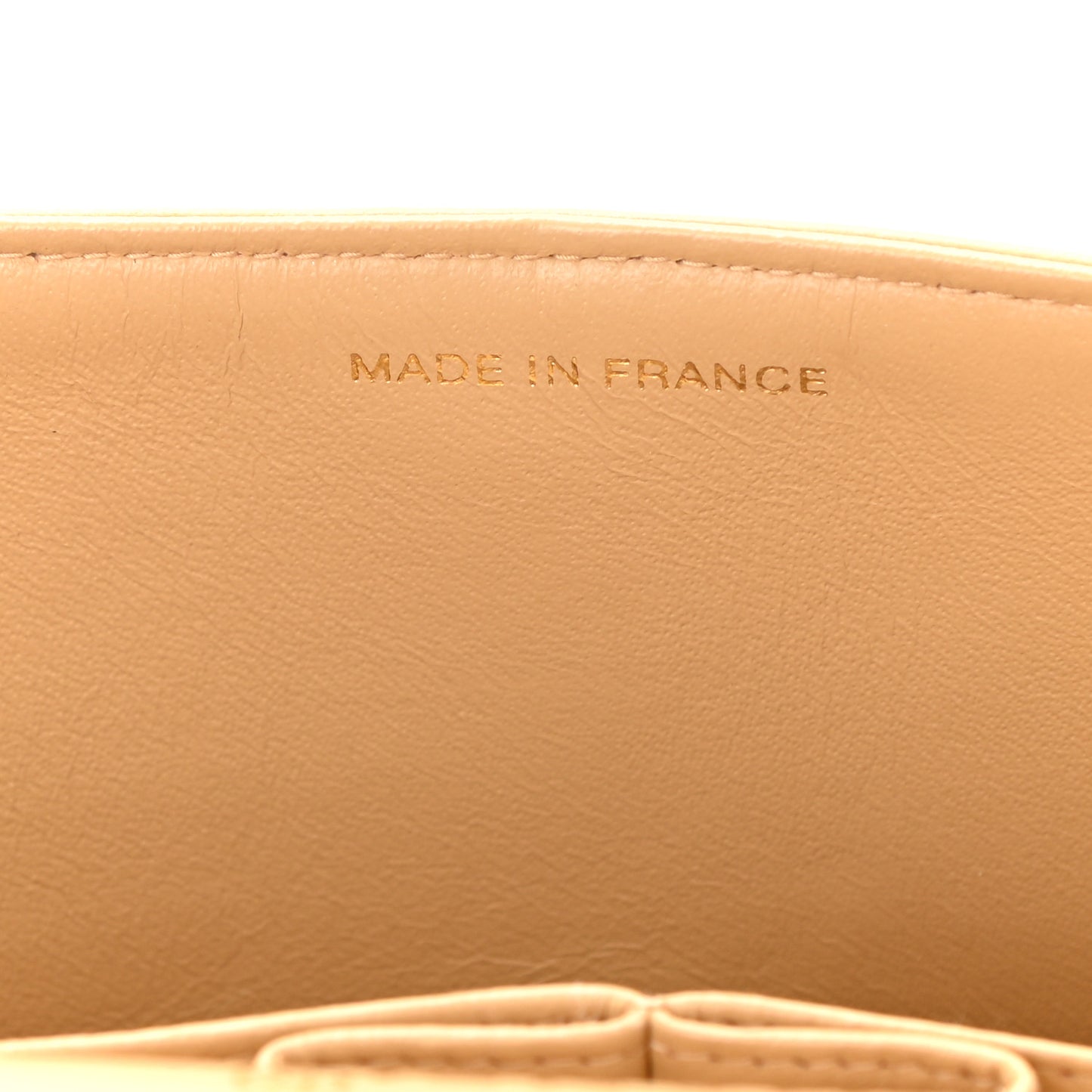 Lambskin Quilted Small Double Flap Beige