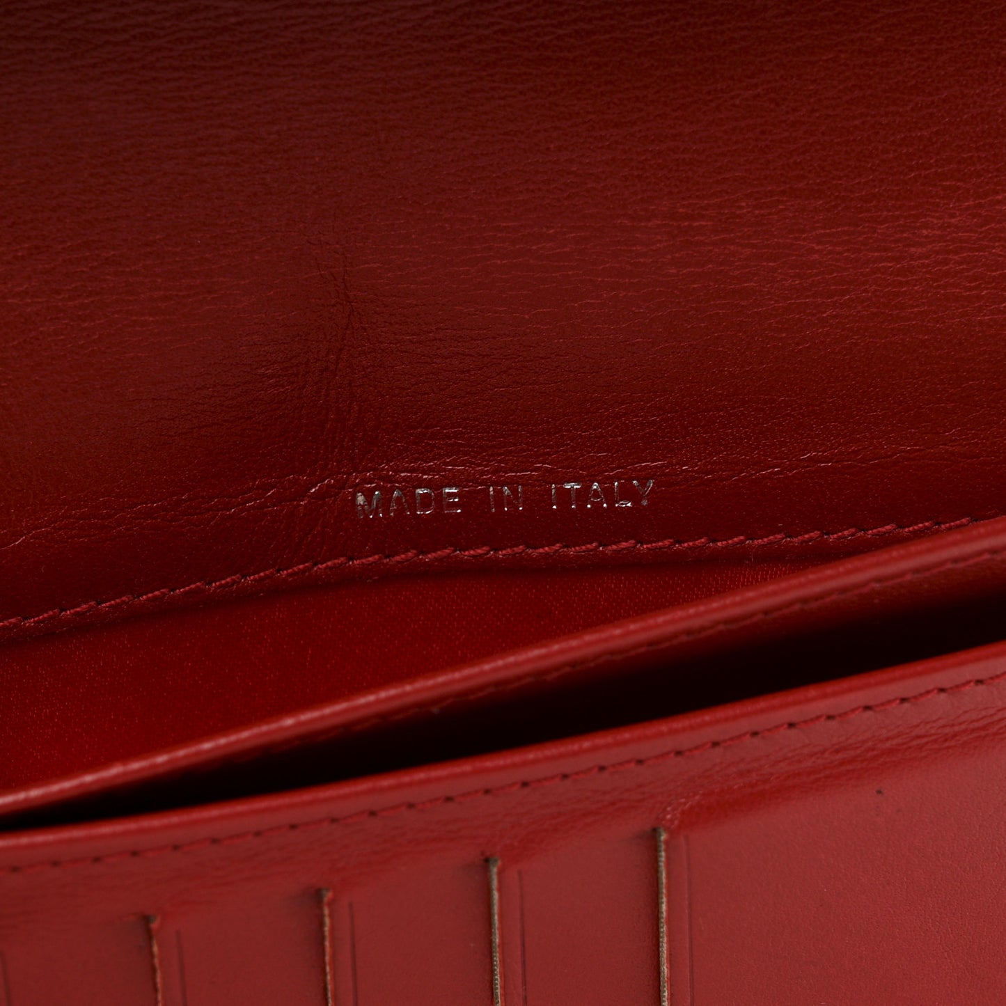 Patent Camellia Embossed Yen Wallet Red