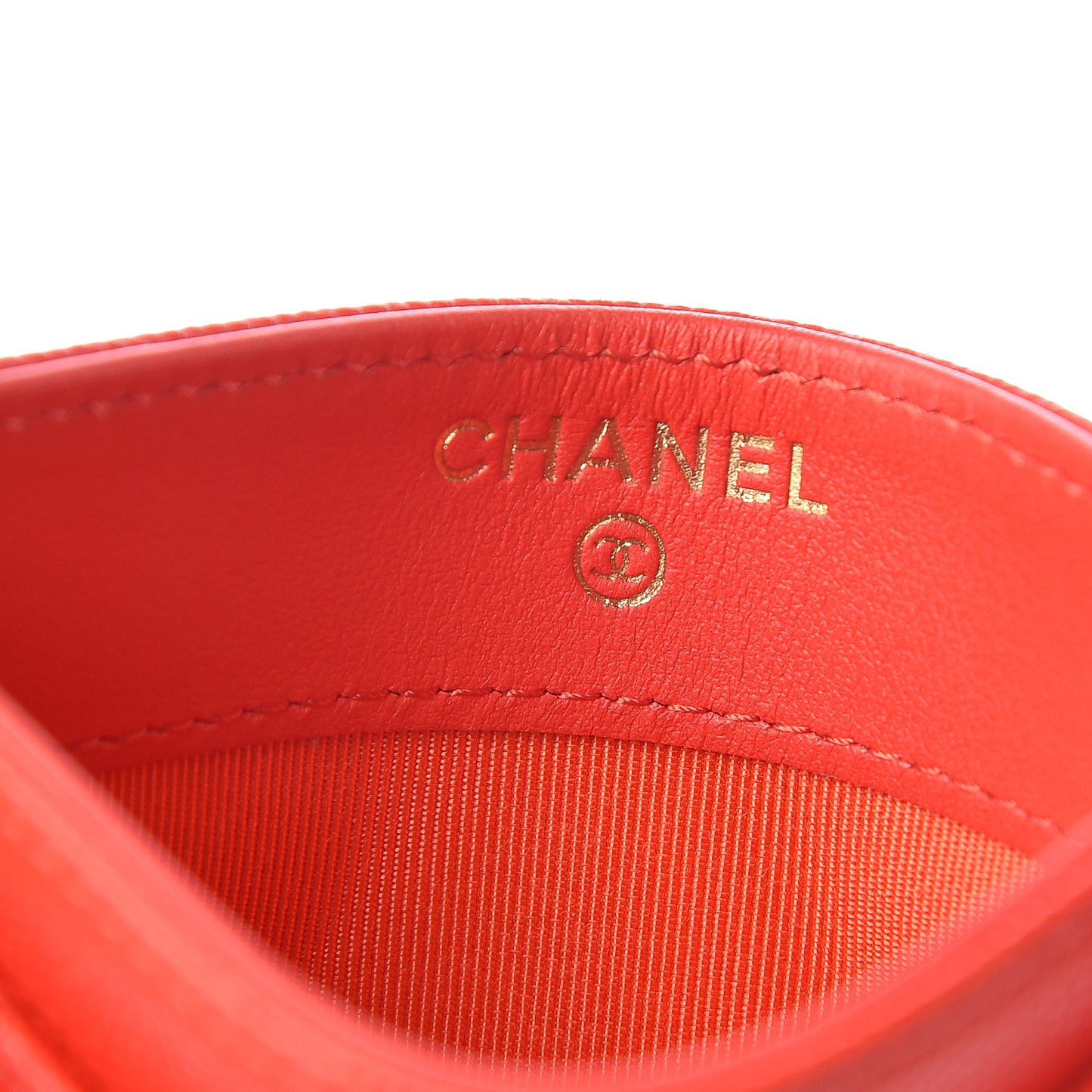 Caviar Quilted Card Holder Red