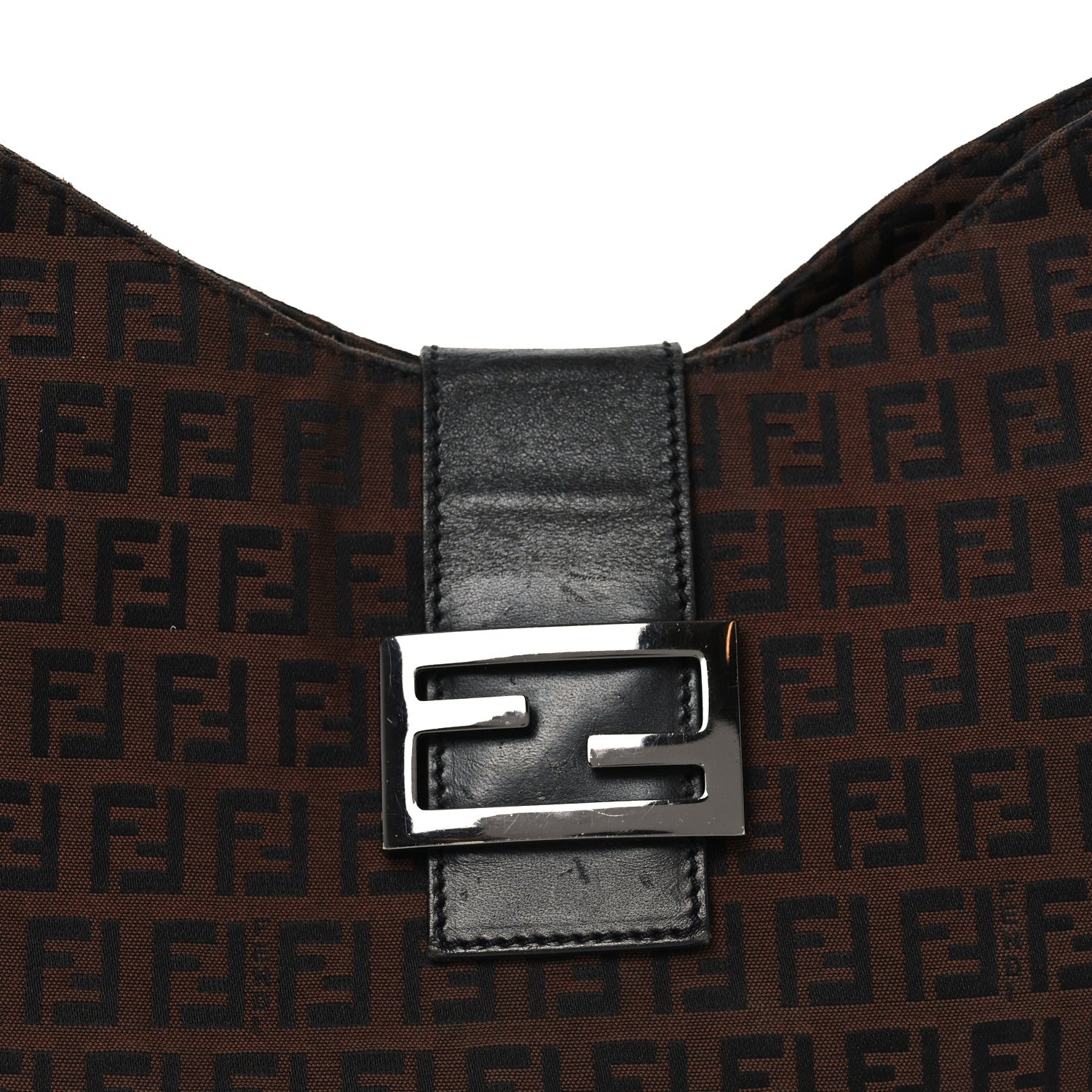 Fendi Zucchino Vitello Hobo Black Moro 7 of 9