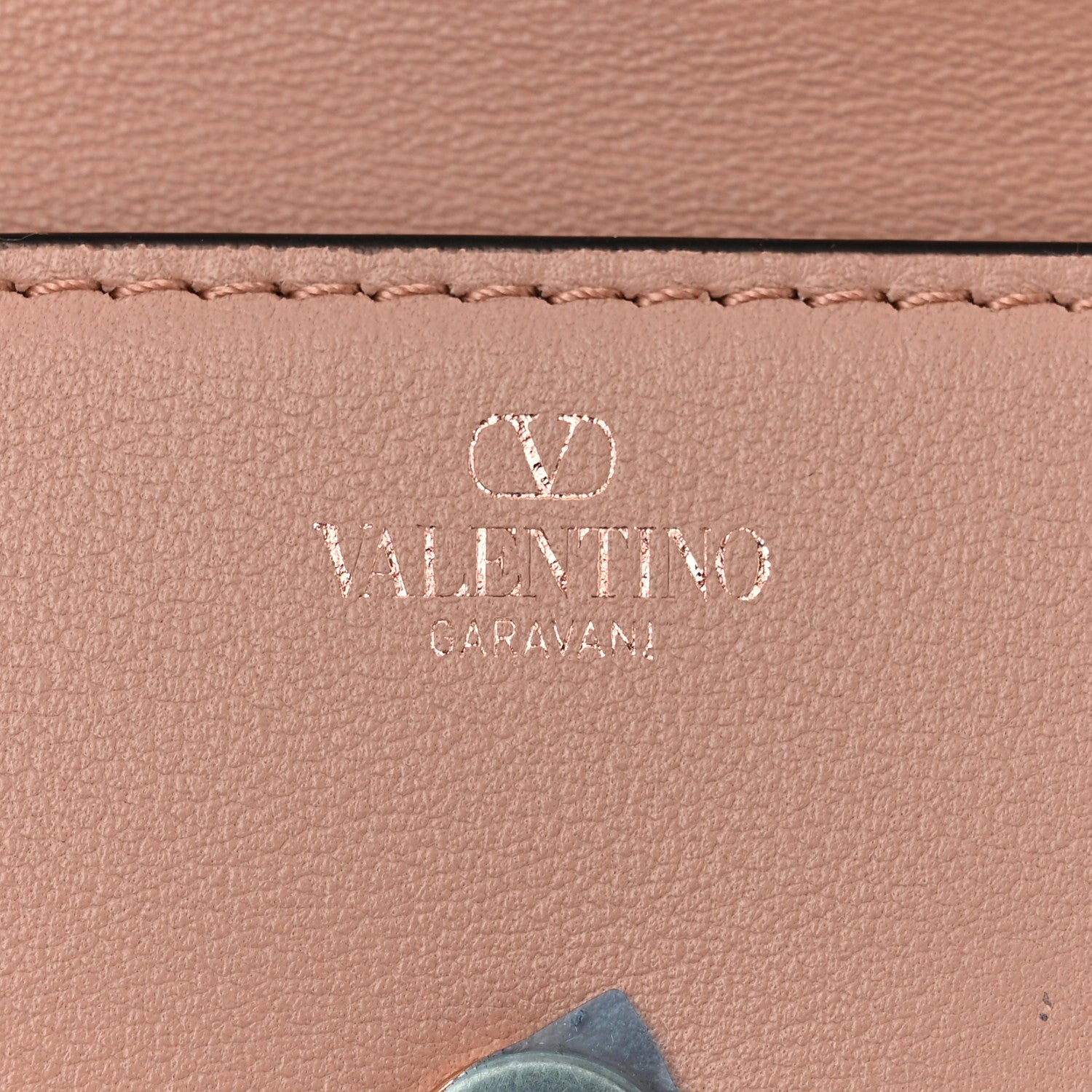 Valentino Garavani Calfskin Crystal Mini Vlogo Loco Vanity Rose Cannelle 6 of 10
