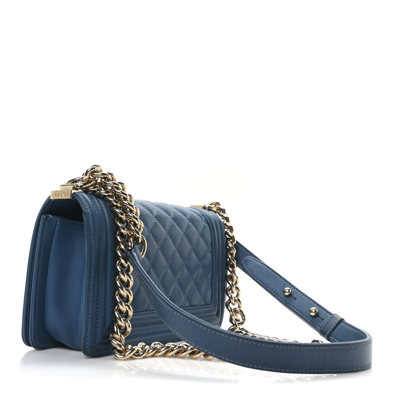 Chanel Lambskin Quilted Small Boy Flap Blue 3 of 10