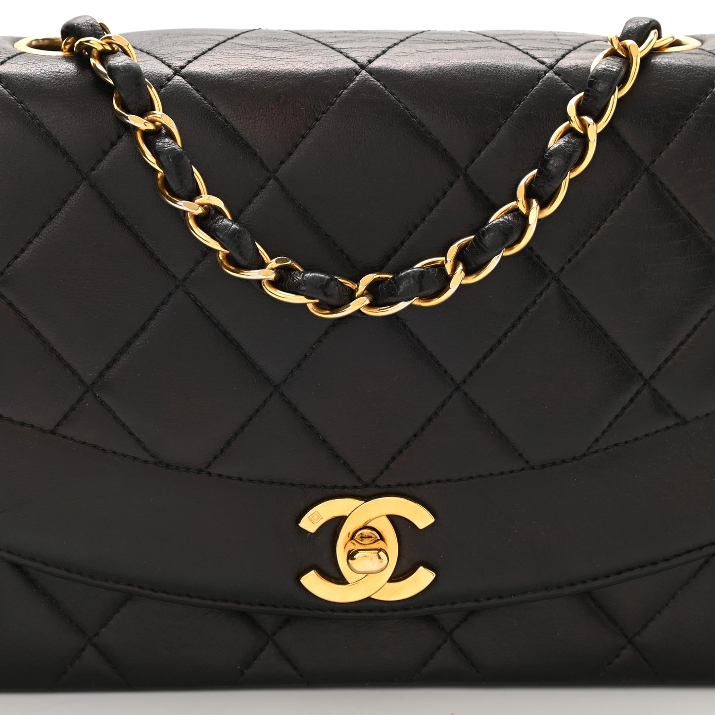 Lambskin Quilted Small Single Flap Black