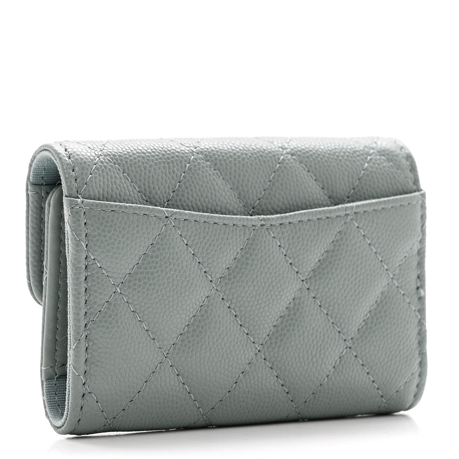 Chanel Caviar Quilted Classic 4 Key Holder Wallet Grey 3 of 10