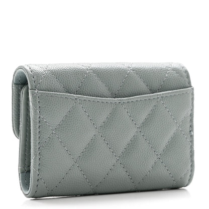 Chanel Caviar Quilted Classic 4 Key Holder Wallet Grey 3 of 10