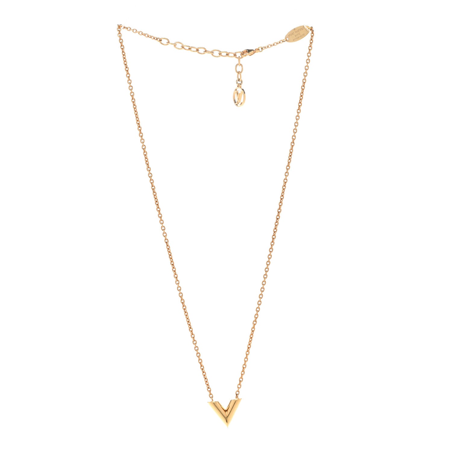 Louis Vuitton Essential V Necklace Gold 3 of 8