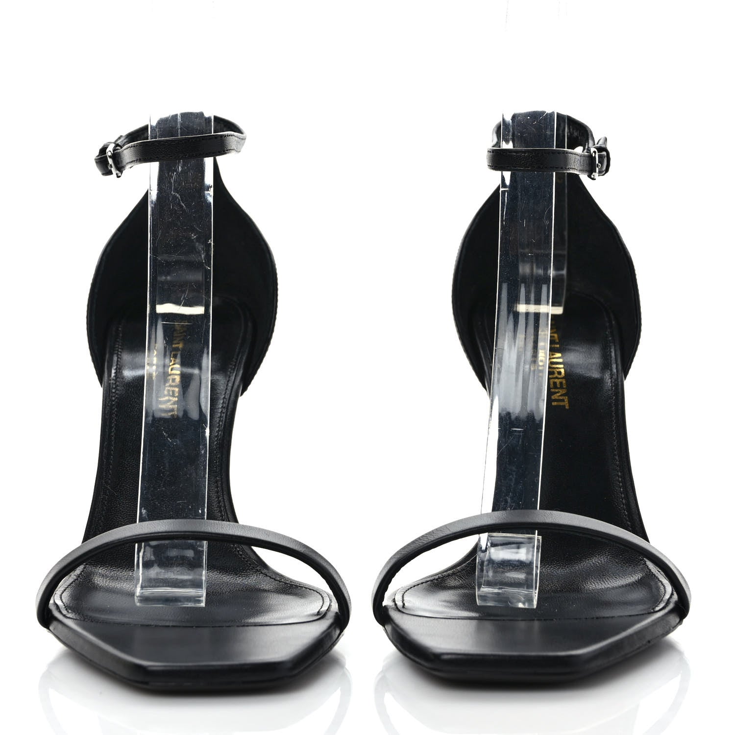 Saint Laurent Calfskin Opyum 110 Sandals 37 Black Silver 2 of 8