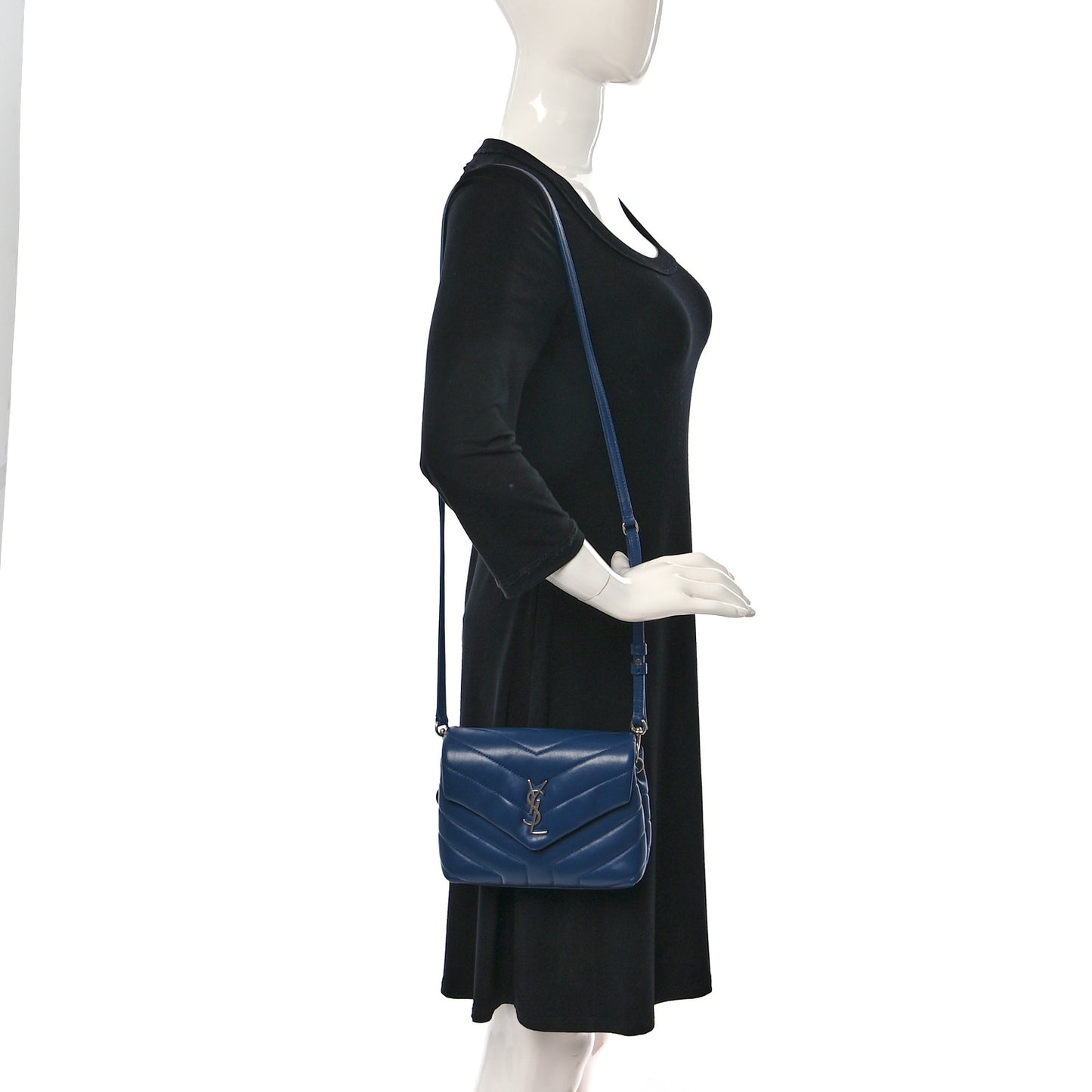 Calfskin Y Quilted Monogram Toy Loulou Crossbody Bag New Cobalt